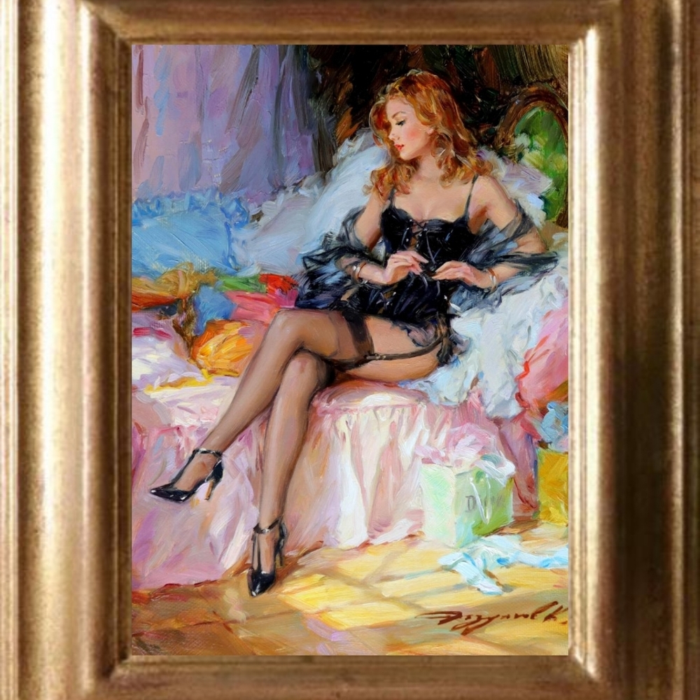 In the bedroom Sexy Konstantin Painting Prints Framed gold 10x12